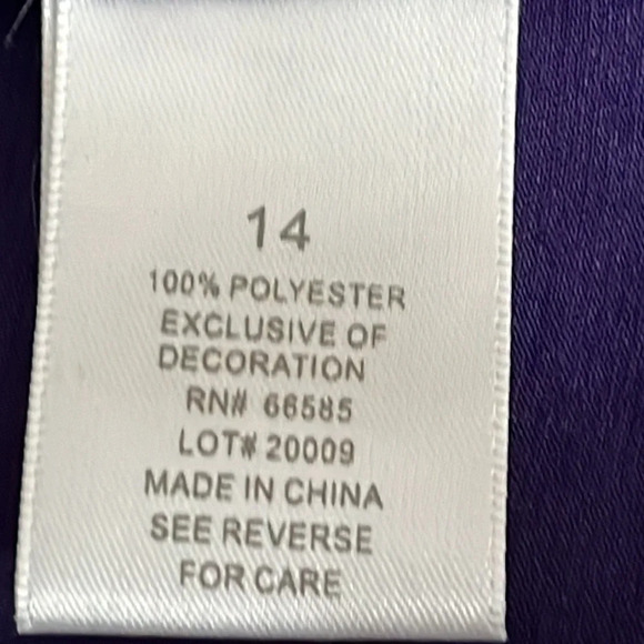 Dress Barn Embellished & Layered Cap Sleeve Shift Dress in Purple - Size 14 - Picture 6 of 7